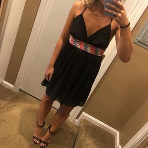 Black stylish dress with detailed waist size S